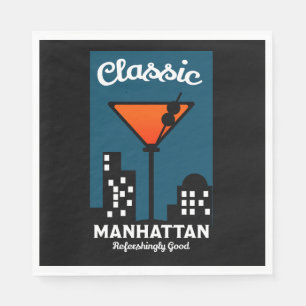 Manhattan Cocktail Wall Art Serviette
