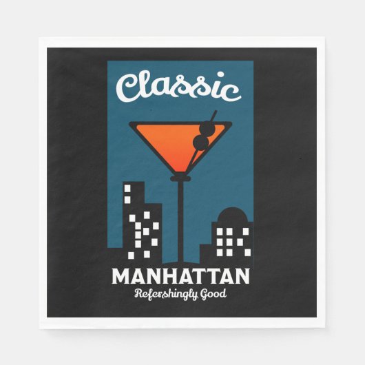 Manhattan Cocktail Wall Art Serviette (Vorderseite)