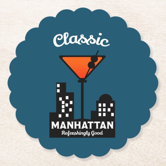 Manhattan Cocktail Wall Art Untersetzer (Vorderseite)