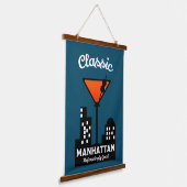 Manhattan Cocktail Wall Art Wandteppich Mit Holzrahmen (Gewinkelt)