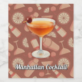 Manhattan Cocktail Weinetikett (Einzelnes Label)