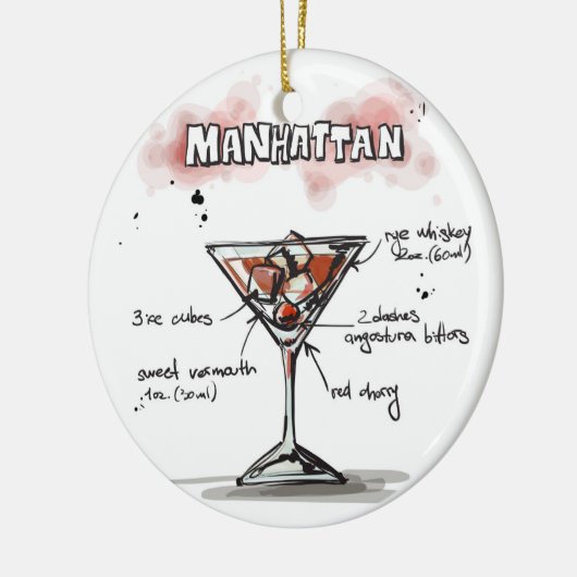 Manhattan Drink Recipe Design Keramikornament (Links)