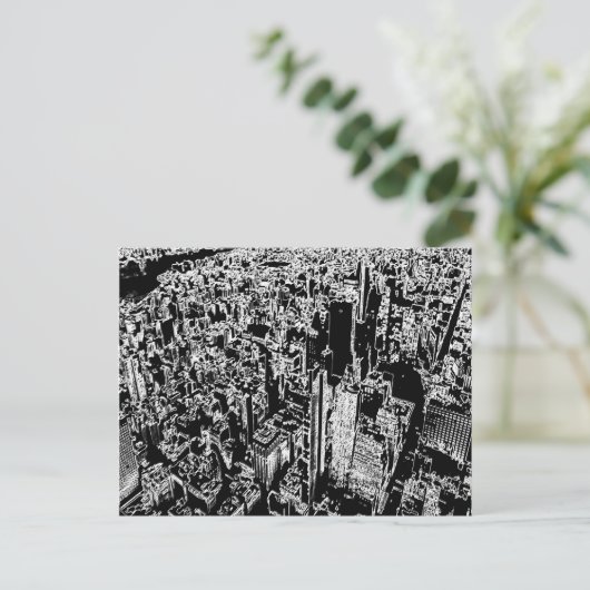 Manhattan entworfen postkarte (Stehend Vorderseite)