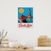Manhattan Fähre Circle Line Statue Liberty Blick Poster (Küche)