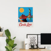 Manhattan Fähre Circle Line Statue Liberty Blick Poster (Heimbüro)