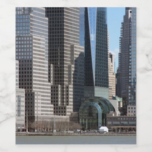 Manhattan Financial District Weinetikett (Einzelnes Label)