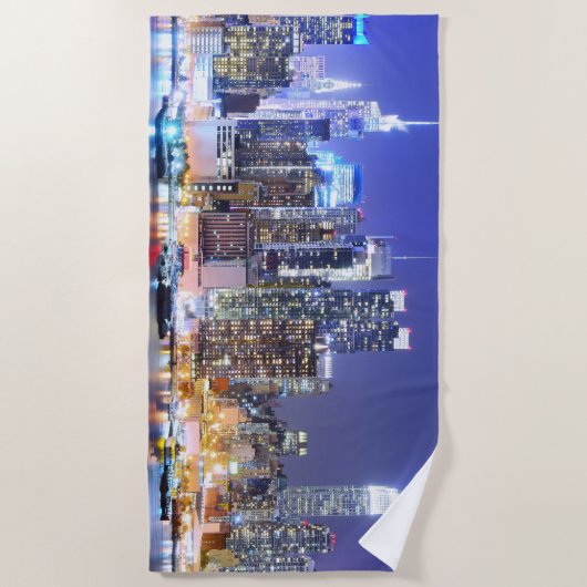 Manhattan Gebäude Strandtuch (Vorderseite)