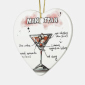 Manhattan-Getränk-Rezept-Entwurf Keramik Ornament (Links)