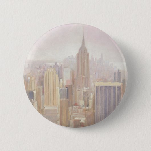 Manhattan im Nebel | New York City Button (Vorderseite)