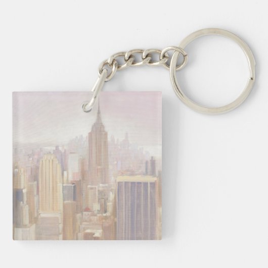 Manhattan im Nebel | New York City Schlüsselanhänger (Rückseite)
