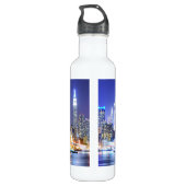 Manhattan in der Nacht Edelstahlflasche (Rückseite)