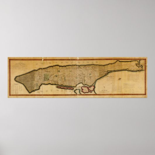 Manhattan Island New York City Map von 1807 Poster (Vorne)