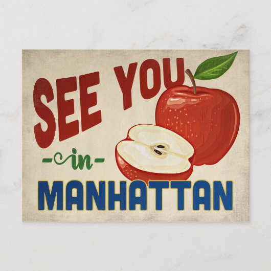 Manhattan Kansas Apple - Vintage Travel Postkarte (Vorderseite)