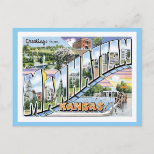 Manhattan Kansas Reise Amerika US Stadt Postkarte