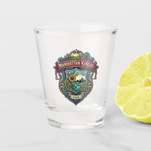 Manhattan, Kansas USA Schnapsglas (Vorderseite)