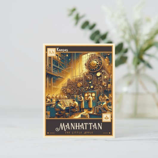 Manhattan, Kansas | VINTAG Postkarte (Stehend Vorderseite)