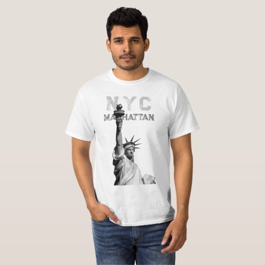 Manhattan Liberty Statue Nyc Men's Elegant T-Shirt (Vorne ganz)