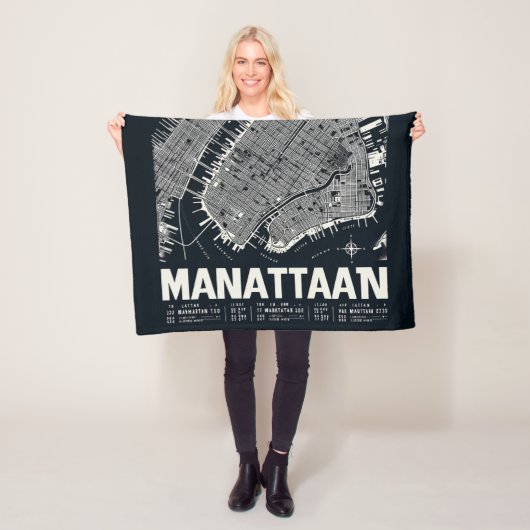 Manhattan Map Illustration Fleecedecke (Beispiel)