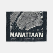 Manhattan Map Illustration Fleecedecke (Vorderseite (Horizontal))
