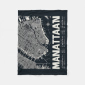 Manhattan Map Illustration Fleecedecke (Vorderseite)
