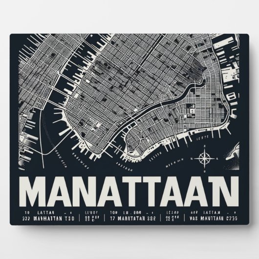 Manhattan Map Illustration Fotoplatte (Vorderseite)