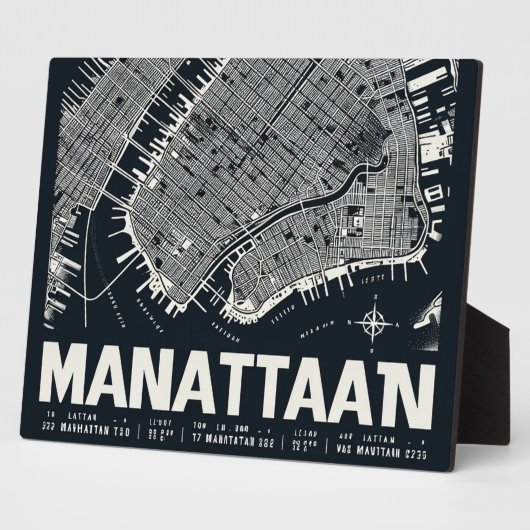 Manhattan Map Illustration Fotoplatte (Seite)