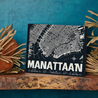 Manhattan Map Illustration Fotoplatte
