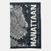 Manhattan Map Illustration Geschirrtuch (Vertikal)