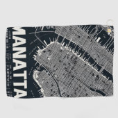 Manhattan Map Illustration Golfhandtuch (Horizontal)