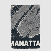 Manhattan Map Illustration Golfhandtuch (Vorderseite)