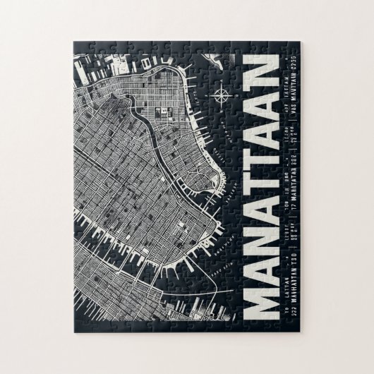 Manhattan Map Illustration Puzzle (Vertikal)