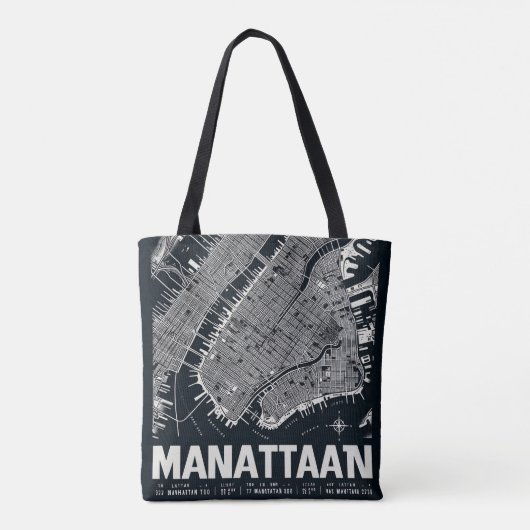 Manhattan Map Illustration Tasche (Rückseite)