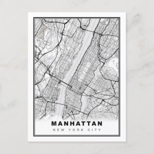 Manhattan Map Postkarte