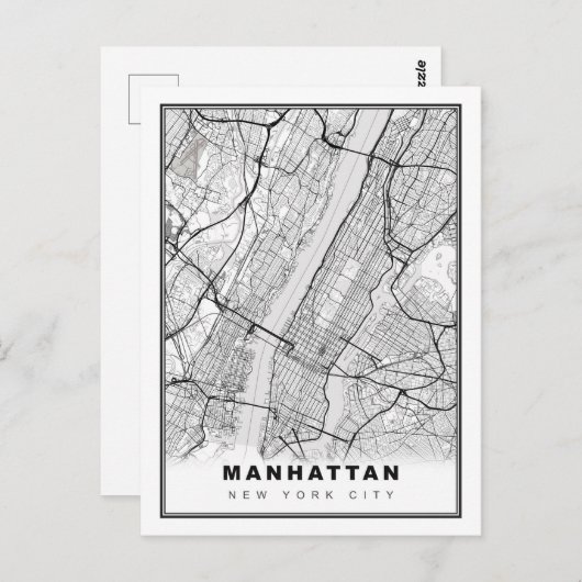 Manhattan Map Postkarte (Vorne/Hinten)