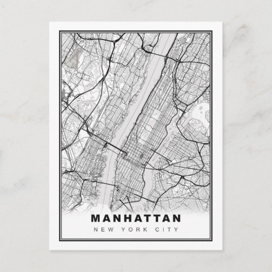 Manhattan Map Postkarte (Vorderseite)