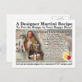 Manhattan Martini Rezept Postcard Postkarte (Vorne/Hinten)