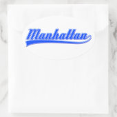 Manhattan mit Swash Ovaler Aufkleber (Tasche)