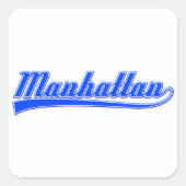Manhattan mit Swash Quadratischer Aufkleber (Vorderseite)