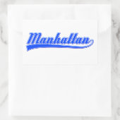 Manhattan mit Swash Rechteckiger Aufkleber (Tasche)