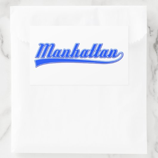 Manhattan mit Swash Rechteckiger Aufkleber (Tasche)