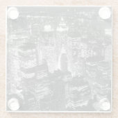 Manhattan New York City Night Black & White Glasuntersetzer (Rückseite)