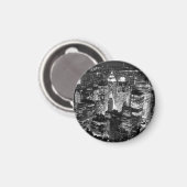 Manhattan New York City Night Black & White Magnet (Vorderseite/Rückseite)