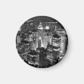 Manhattan New York City Night Black & White Magnet (Vorne)