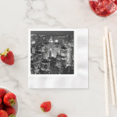 Manhattan New York City Night Black & White Serviette (Beispiel)