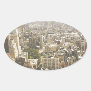 Manhattan New York City Ovaler Aufkleber