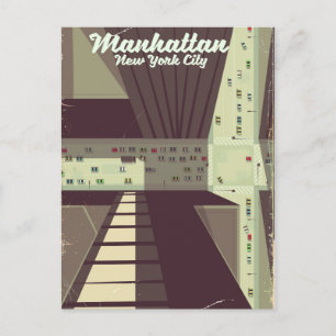 Manhattan New York City Reiseplakat. Postkarte