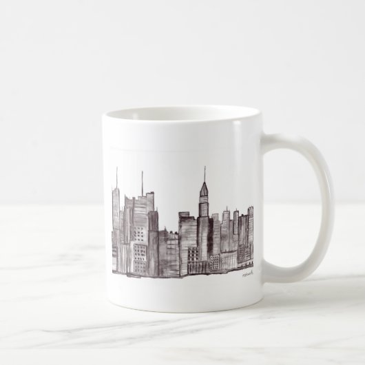 Manhattan New York City Water Color Kaffeetasse (Rechts)
