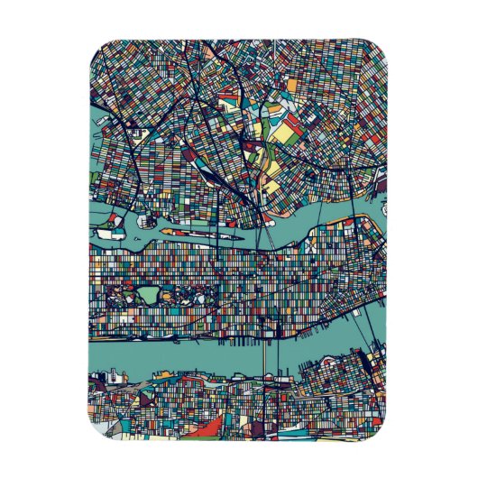 Manhattan New York Map Magnet (Vertikal)