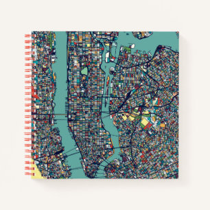 Manhattan New York Map Notizblock