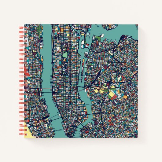 Manhattan New York Map Notizblock (Vorderseite)
